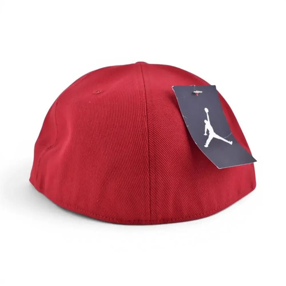 Jordan Flight Red Grid Fitted Cap, Size 8